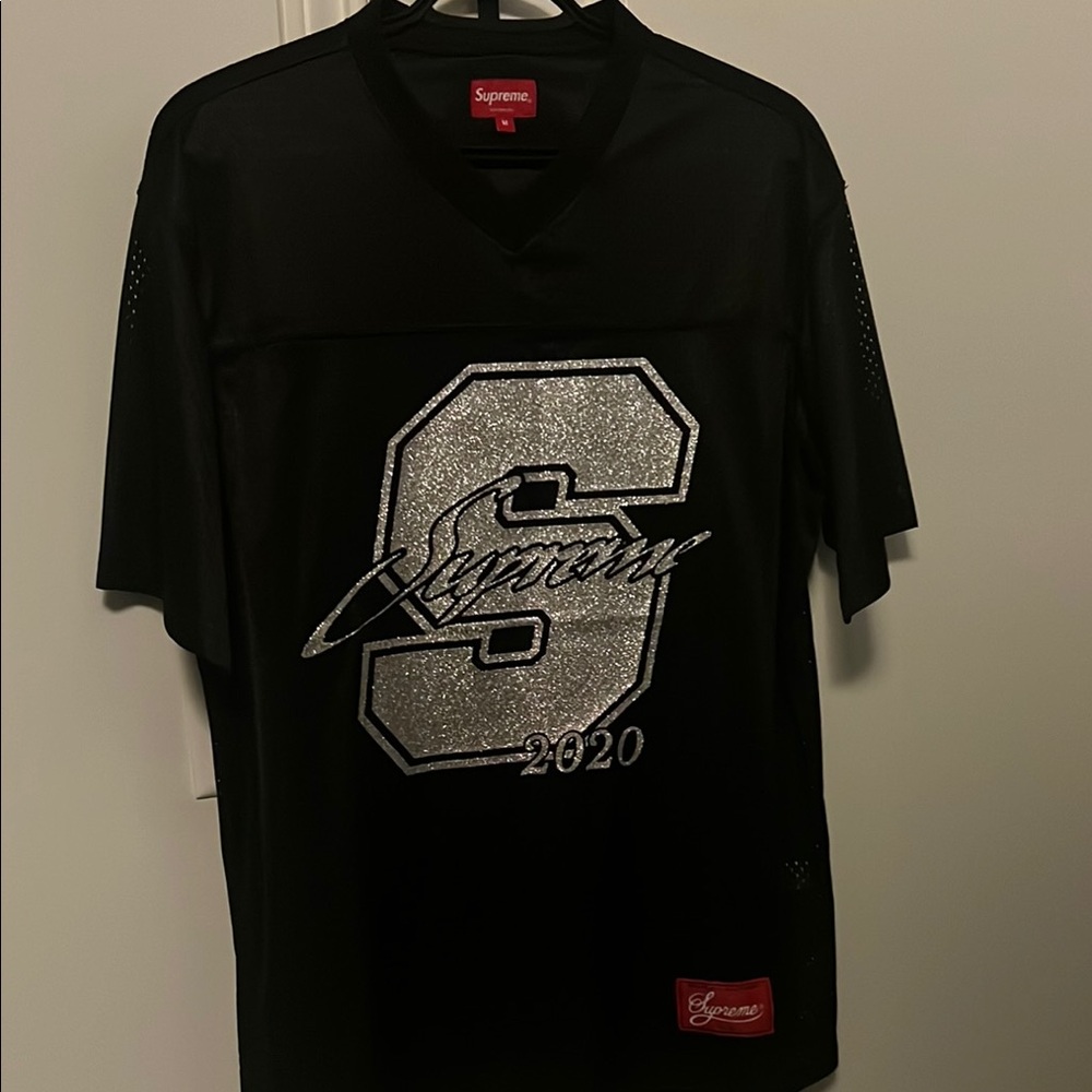 Supreme Black and Silver Jersey Shirt
